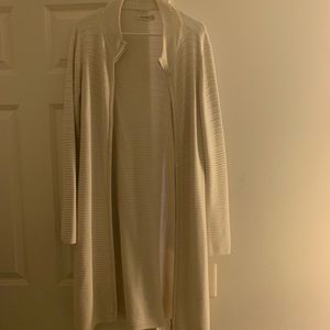 Great condition! Women's Long White Zip Cardigan.